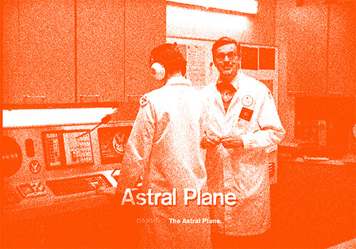 Dr Darling and another scientist in a research video about the astral plane